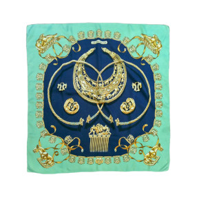 Carré Hermès Les Cavaliers d'or en soie