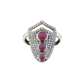 Bague Yvonne Léon rubis et...