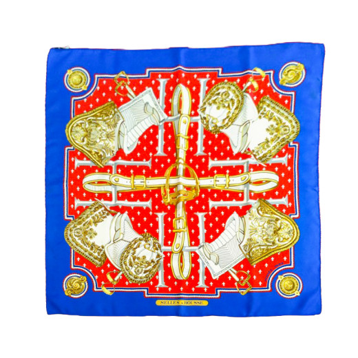 Carré Hermès Selles à Housse en soie