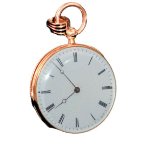 Montre ancienne de col émaillée en or