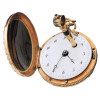 Montre à gousset et sa clé en or, émail et perles