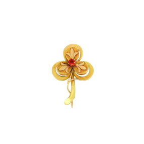 Broche Ancienne Trèfle en Or