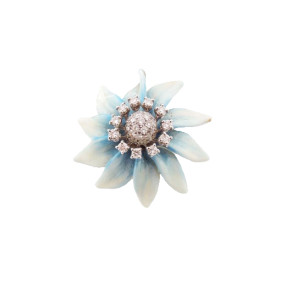 Bague Fleur turquoise et...