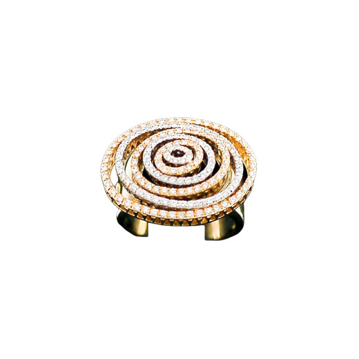 Bague moderne deux ors et diamants