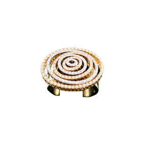 Bague moderne deux ors et diamants