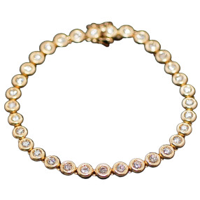 Bracelet ligne en or et diamants