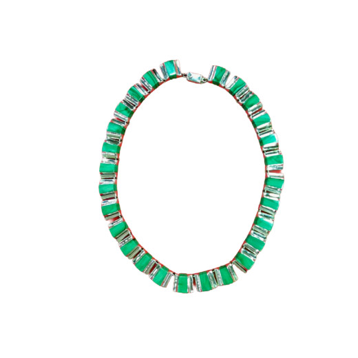 Collier en argent et turquoise verte