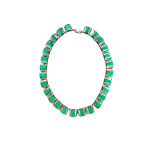 Collier en argent et turquoise verte
