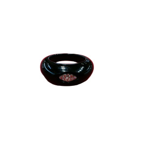 Bague en résine noire et...