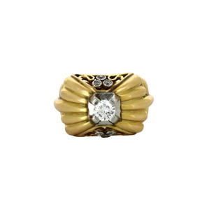 Bague 1950' diamants en or...