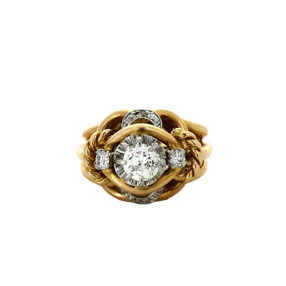 Bague 1950 diamants 2 ors 18k