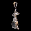 Pendentif moderne lapin en or, rubis et saphir