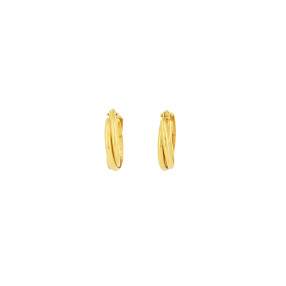 Boucles d'oreilles créoles torsadées en or