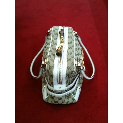 Sac Gucci en tissu et cuir blanc 