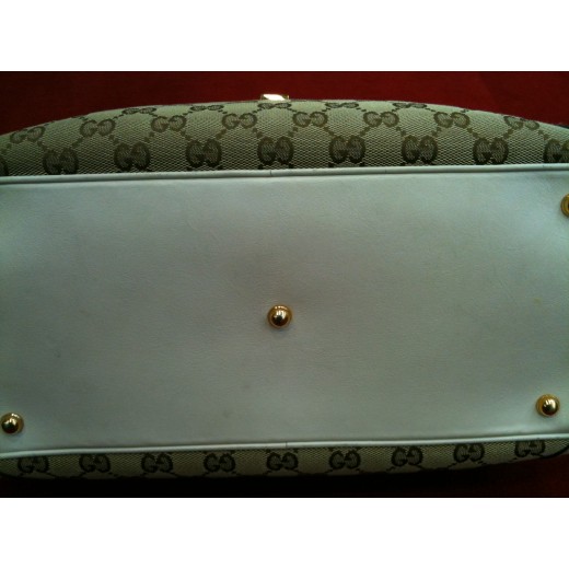 Sac Gucci en tissu et cuir blanc 