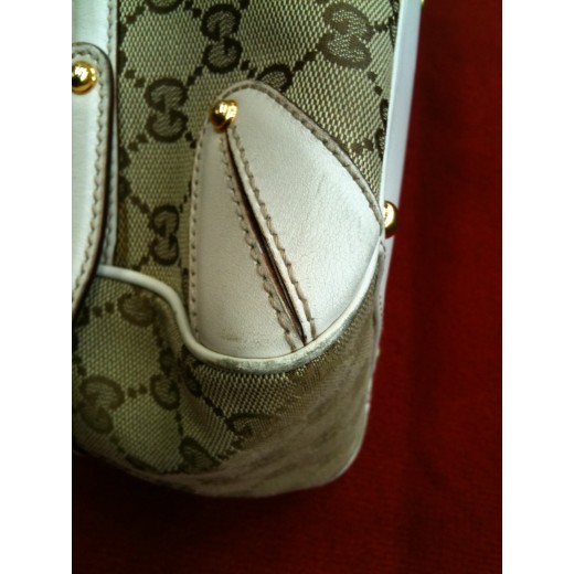Sac Gucci en tissu et cuir blanc 