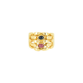 Bague Bandeau en Or Saphir...