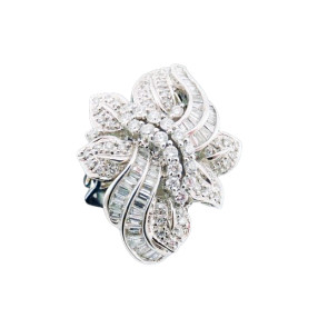 Bague ancienne fleur diamants