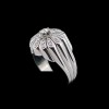 Bague moderne fleur en platine et diamants