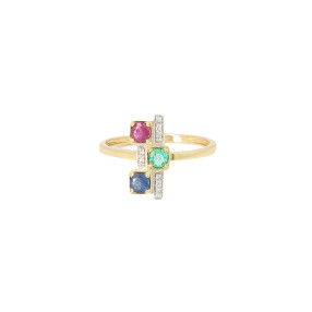 Bague Géométrique en Or 18...
