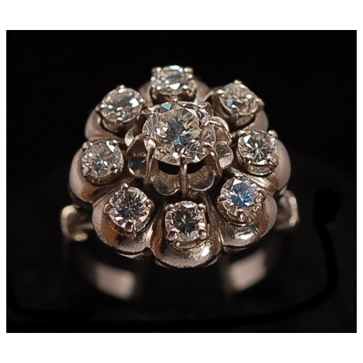 Bague marguerite diamants