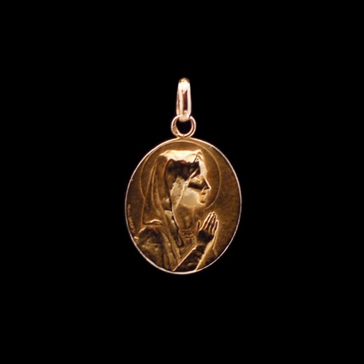 Médaille ancienne Vierge en or