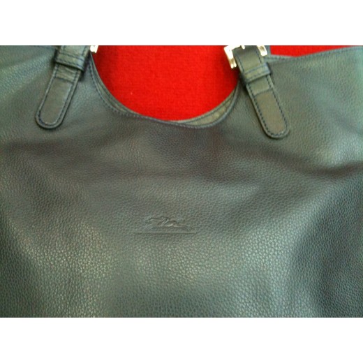 Sac Longchamp en cuir bleu marine