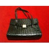 Sac Dior en cuir noir façon croco