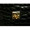 Sac Dior en cuir noir façon croco