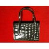 Sac Dior en cuir noir façon croco