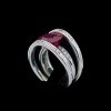 Bague moderne en or, diamants et rubis