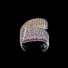 Bague moderne en or, rubis, saphirs et diamants