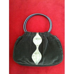 Sac Longchamp en velours chocolat