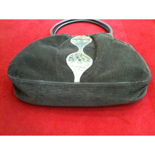Sac Longchamp en velours chocolat