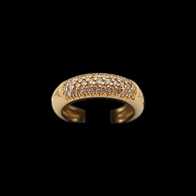 Bague moderne jonc en or et diamants