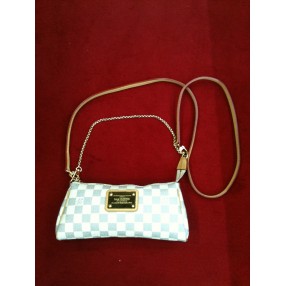 Pochette  Louis Vuitton Eva en toile damier azur