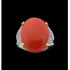 Bague moderne deux ors, diamants et corail