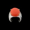 Bague moderne deux ors, diamants et corail