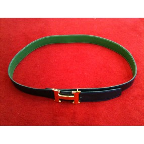 Ceinture Hermès H marine/ vert