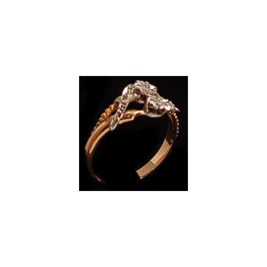 Bague vous moi diamants Napoleon III en or rose 18k et