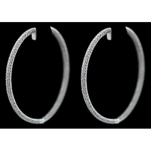 Boucles d'oreilles Créoles en or et diamants