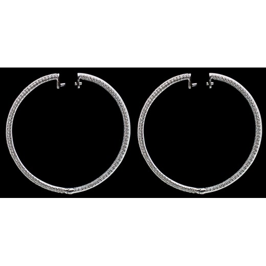 Boucles d'oreilles Créoles en or et diamants