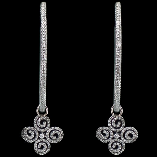 Boucles d'oreilles Créoles en or et diamants