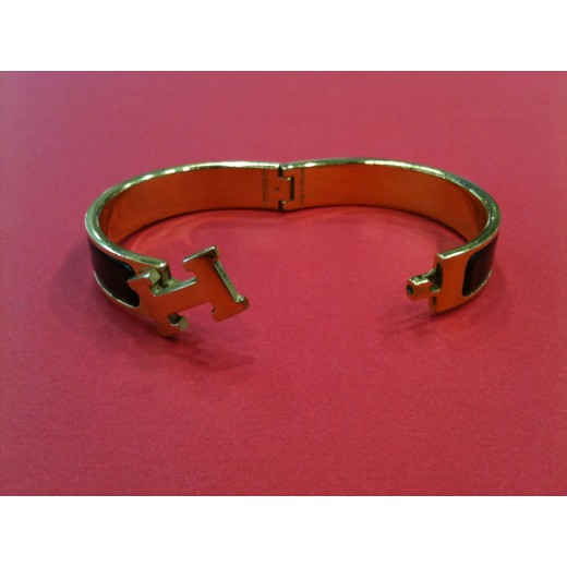 Bracelet Hermès H en émail noir