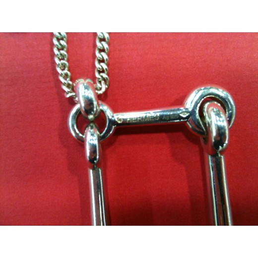 Sautoir Hermes en argent  Mors de filets