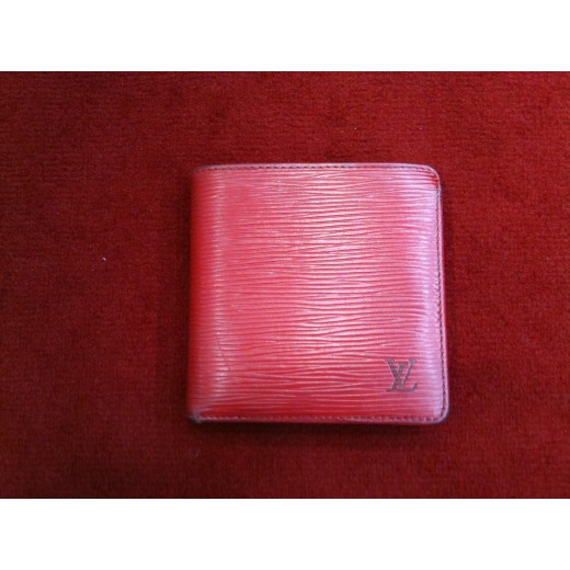 Portefeuille Louis  Vuitton  en cuir épi rouge