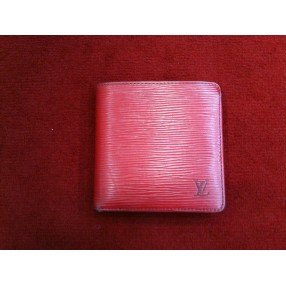 Portefeuille Louis  Vuitton  en cuir épi rouge