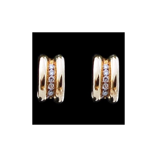 Boucles d'oreilles demi anneaux en or et diamants