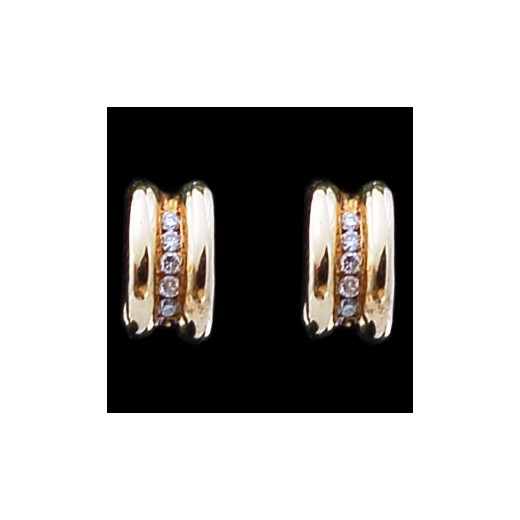 Boucles d'oreilles demi anneaux en or et diamants