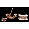 Boucles d'oreilles demi anneaux en or et diamants